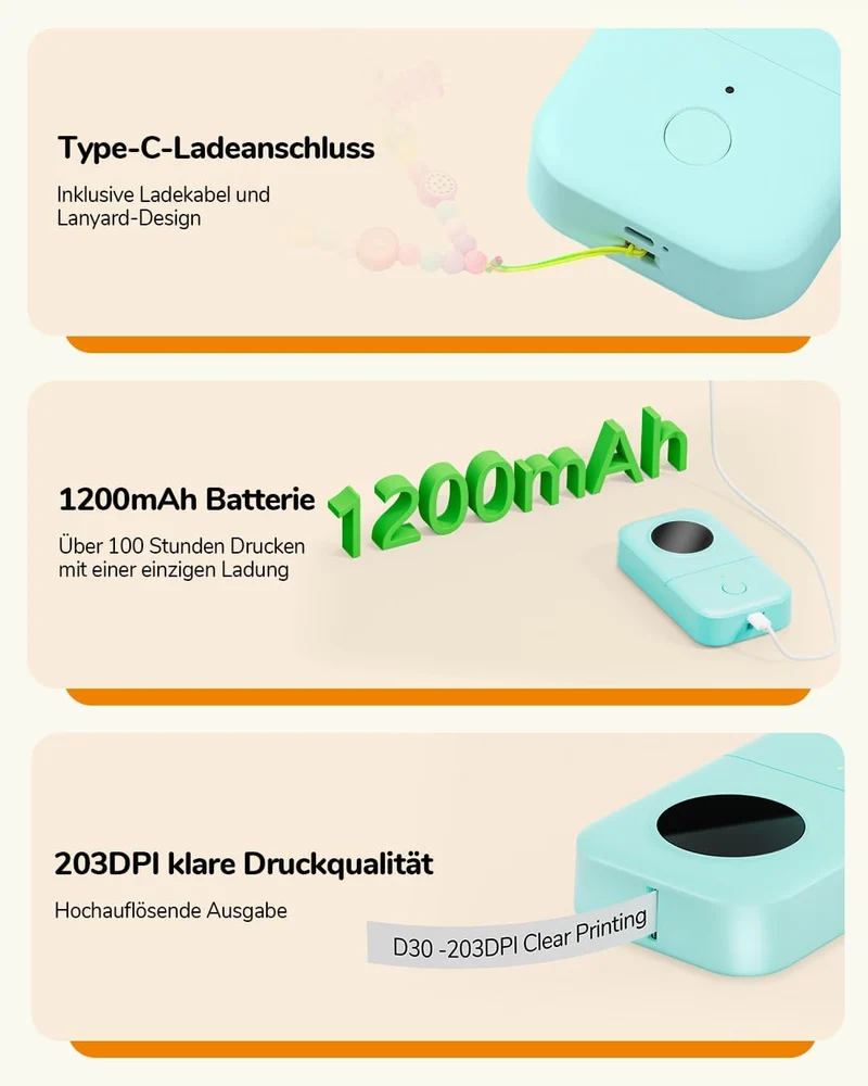 Phomemo D30 Tragbares Bluetooth-Etikettiergerät für den Heimgebrauch