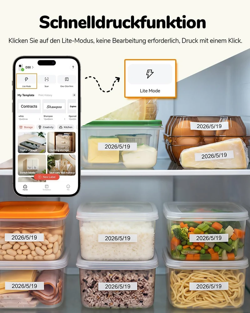 Phomemo D30 Tragbares Bluetooth-Etikettiergerät für den Heimgebrauch