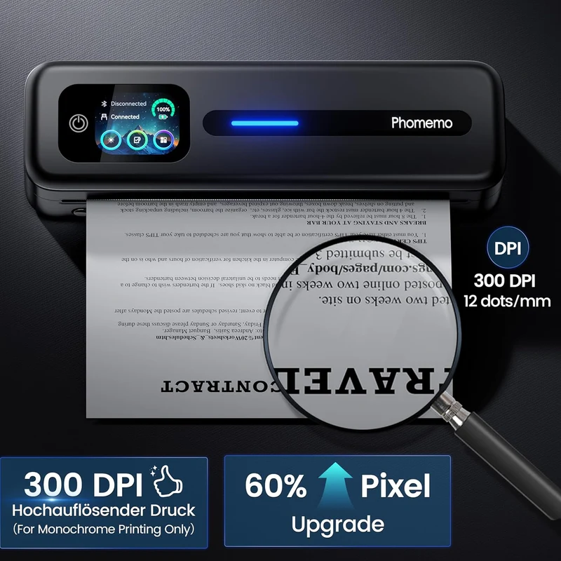 Phomemo M832D – Tragbarer Thermodrucker (verbesserte Version mit Touchscreen)