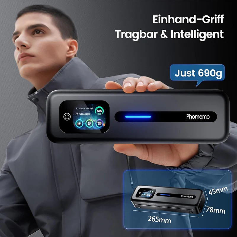 Phomemo M832D – Tragbarer Thermodrucker (verbesserte Version mit Touchscreen)