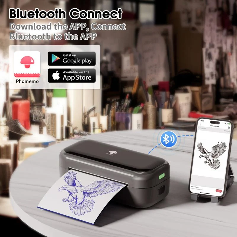 Phomemo TP31 Bluetooth-Mini-Drucker für Tattoo-Schablonen