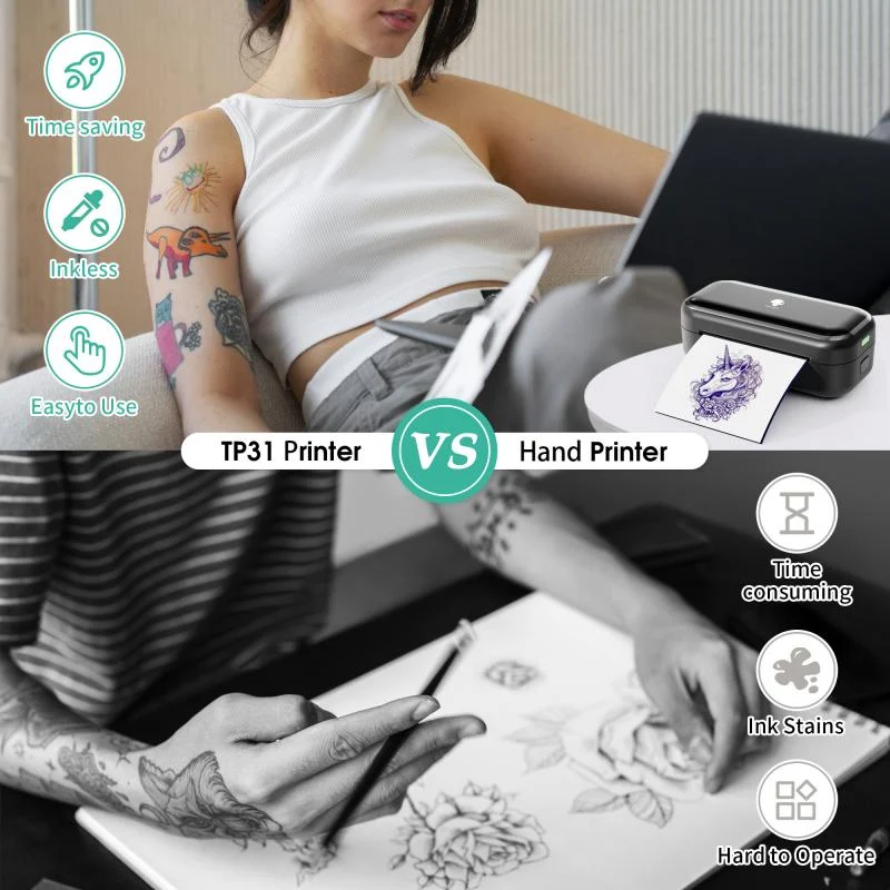 Phomemo TP31 Bluetooth-Mini-Drucker für Tattoo-Schablonen