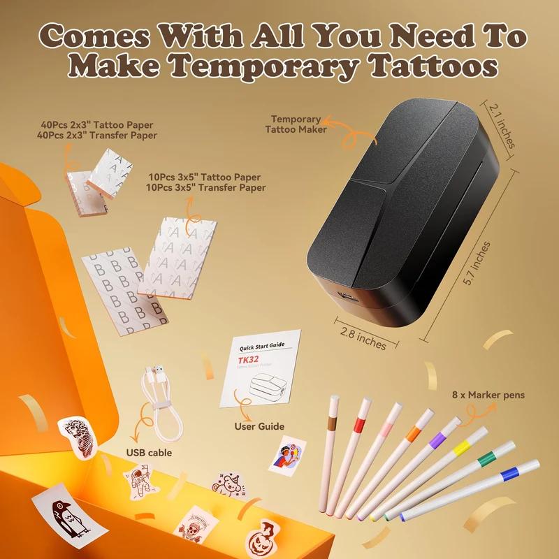 Phomemo TK32 DIY-Set zur Erstellung temporärer Tattoos
