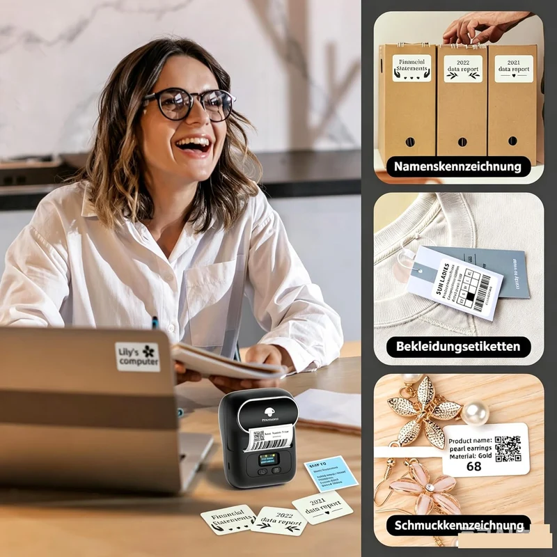 Phomemo M110 – Tragbarer Bluetooth-Thermodrucker für Geschäftsetiketten