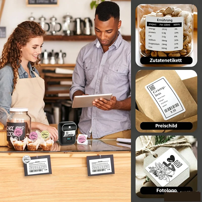 Phomemo M110 – Tragbarer Bluetooth-Thermodrucker für Geschäftsetiketten