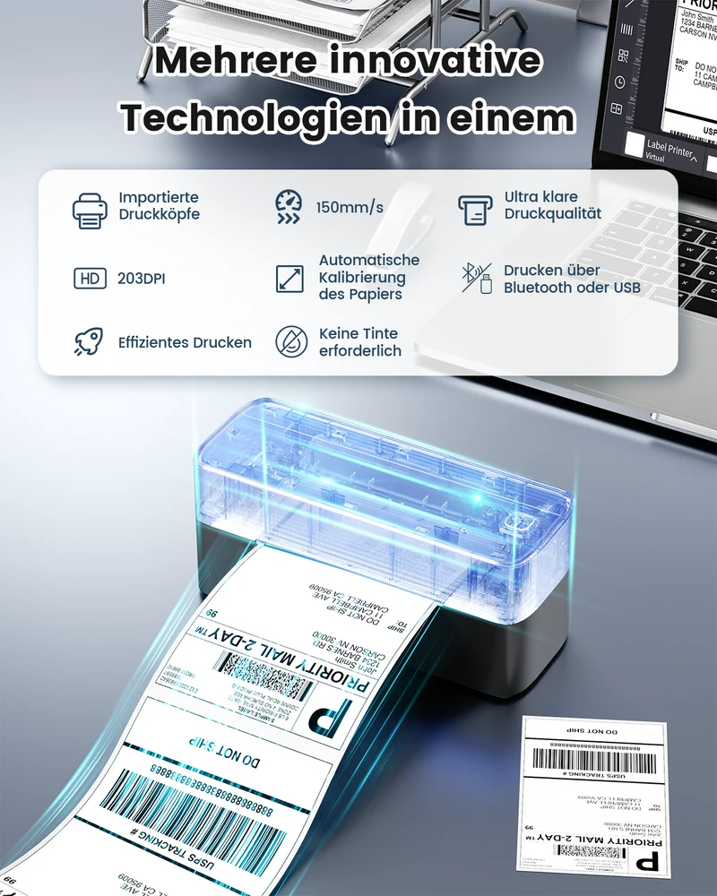 Phomemo PM241-BT Bluetooth-Versandetikettendrucker
