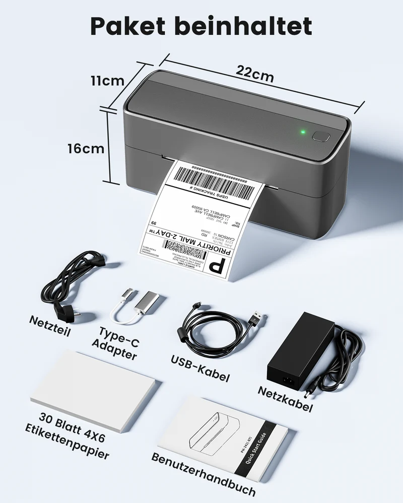 Phomemo PM241-BT Bluetooth-Versandetikettendrucker
