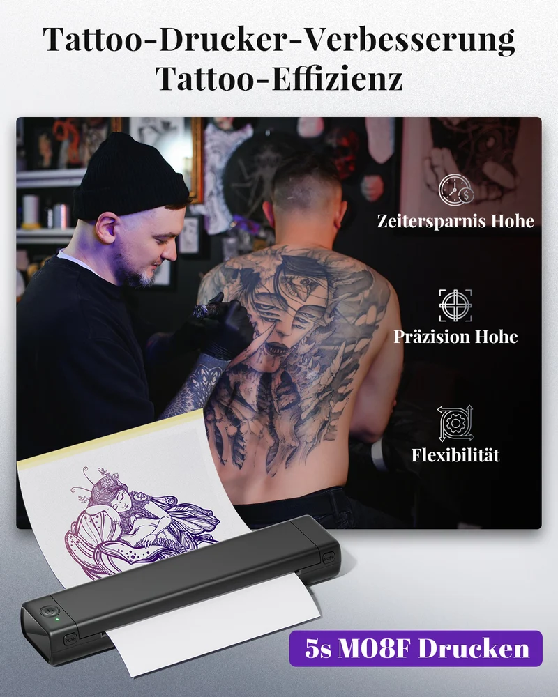 Phomemo M08F Kabelloser Tattoo-Schablonendrucker
