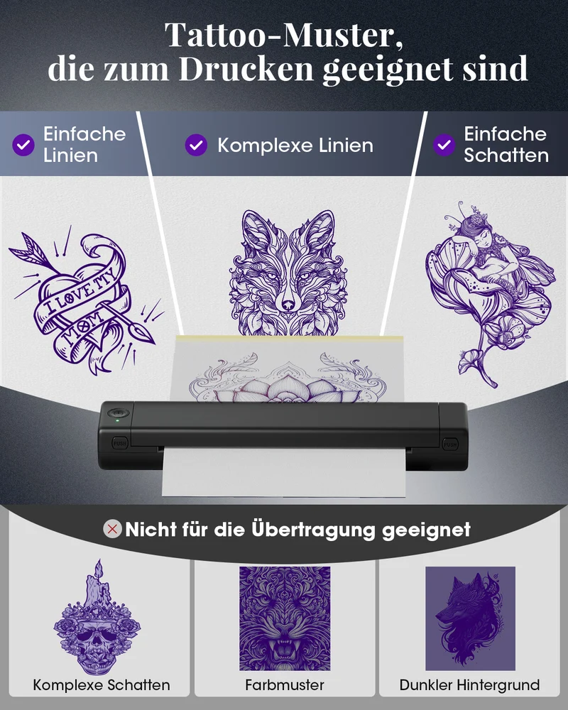 Phomemo M08F Kabelloser Tattoo-Schablonendrucker