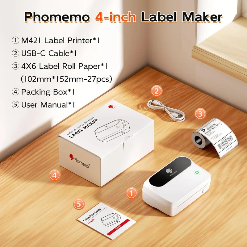 Phomemo Thermal Label Maker M421 Bluetooth Portable Business