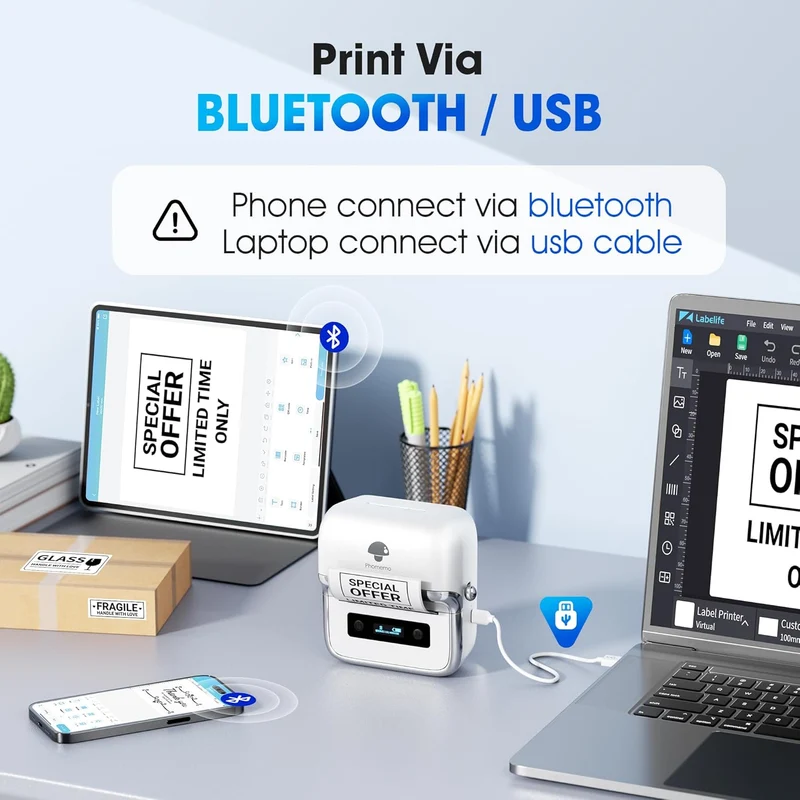 Phomemo M250 Bluetooth Portable Thermal Business Label Maker