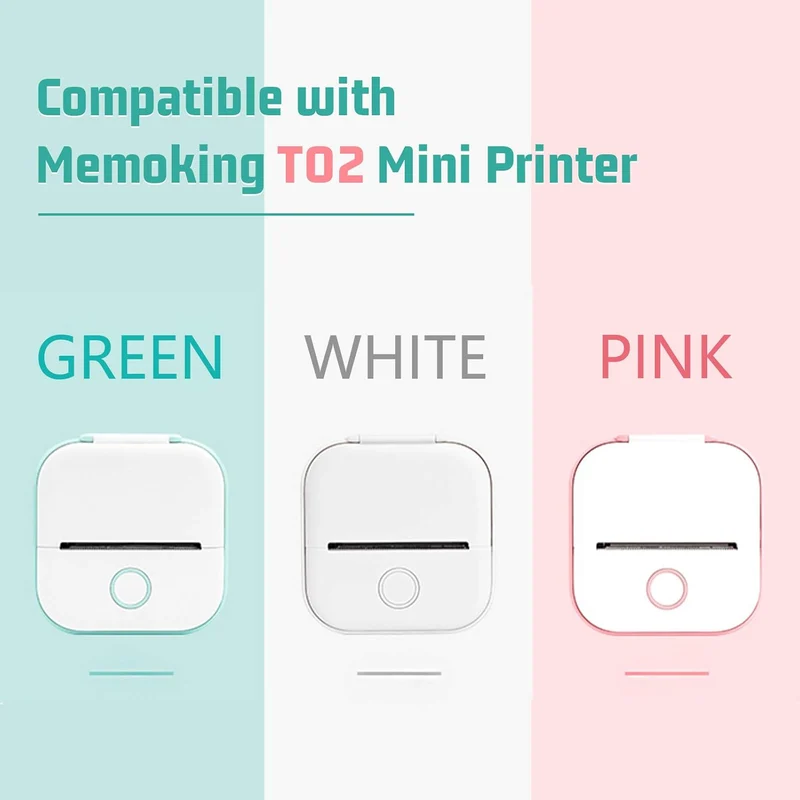 Phomemo Thermal Transparent Sticker Paper | 50mm For T02/M02X | Rose/Blue/Green 3 Rolls
