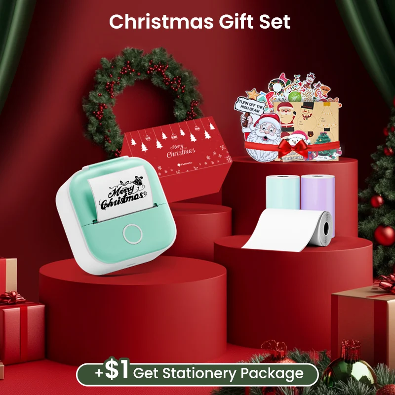 Phomemo (T02 Inkless Mini Printer) Christmas Gift Set