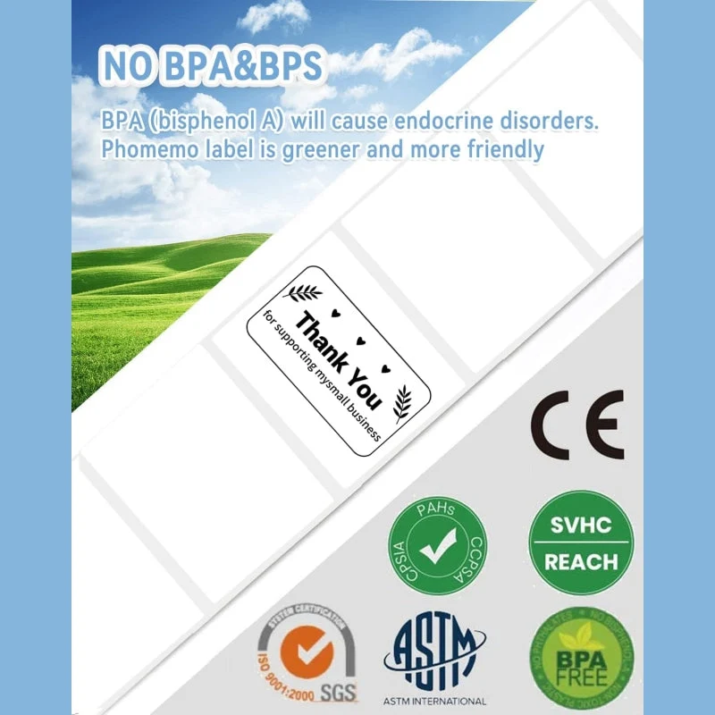Phomemo 3"x1" Thermal Direct Labels for Shipping Label Printer