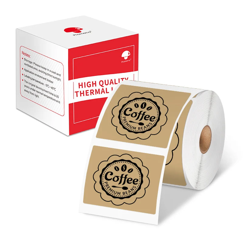 Phomemo 50×50mm Round Kraft Brown Thermal Label For M110/M120/M200/M220/M221/M150