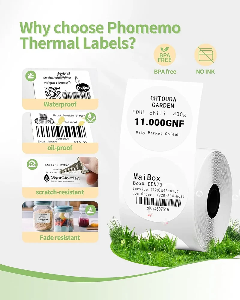 Phomemo 30×15mm White Thermal Label For M110/M120/M200/M220/M221/M150-1 Roll