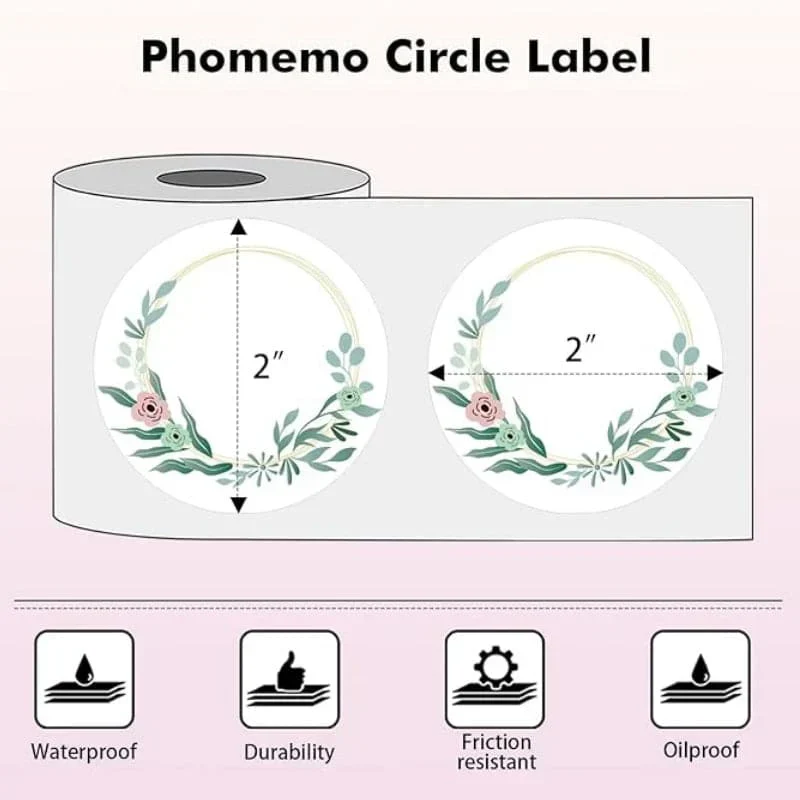 Phomemo 2" Thermal Round Label for Shipping Label Printer