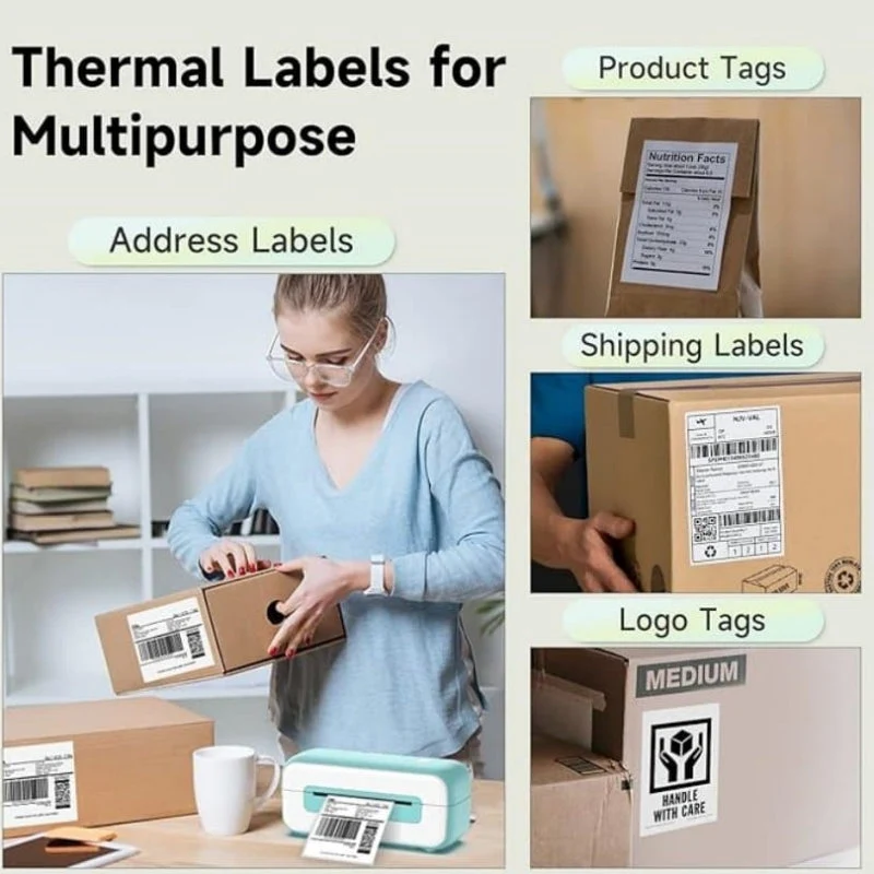 Phomemo 4"x6" Sticker Label for Shipping Label Printer (250 Labels/Roll)