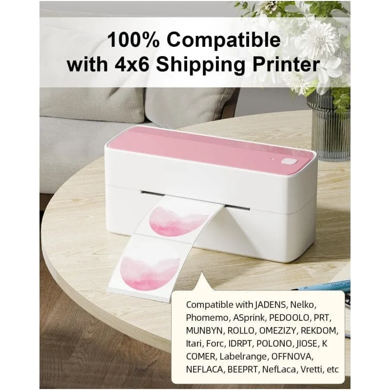 Phomemo 2" Pink Round Thermal Label Sticker for Shipping Label Printer