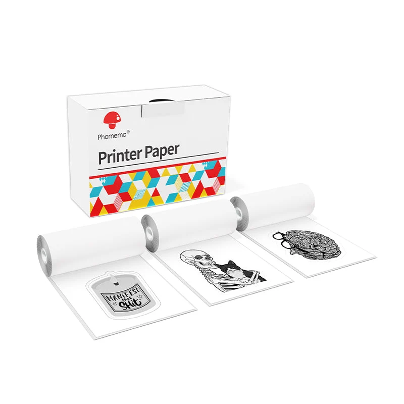 Phomemo 53mm White Sticker 2-Year-Lasting Thermal Paper for M02/M02S/M02Pro/M03/M03AS/M04S/M04AS/M832 3 Rolls