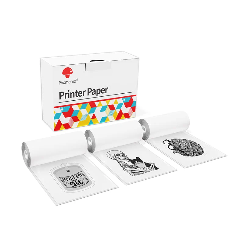 Phomemo 53mm Semi-Transparent Sticker Thermal Paper for M02/M02S/M02Pro/M03/M03AS/M04S/M04AS/M832 3 Rolls