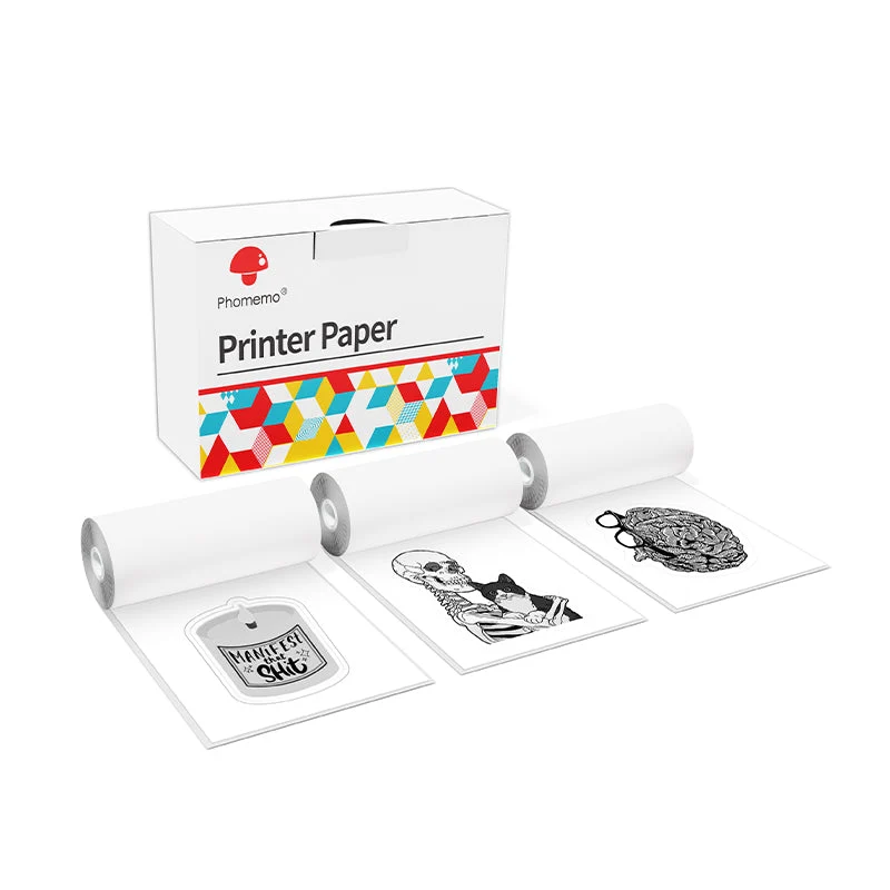 Phomemo 53mm White Non-Adhesive 10-Year-Lasting Thermal Paper for M02/M02S/M02Pro/M03/M03AS/M04S/M04AS/M832 3 Rolls