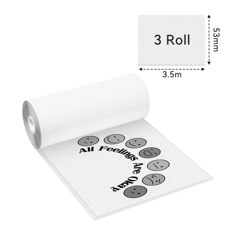 Phomemo 53mm Silver Sparkle Sticker Thermal Paper for M02/M02S/M02Pro/M03/M03AS/M04S/M04AS/M832 3 Rolls
