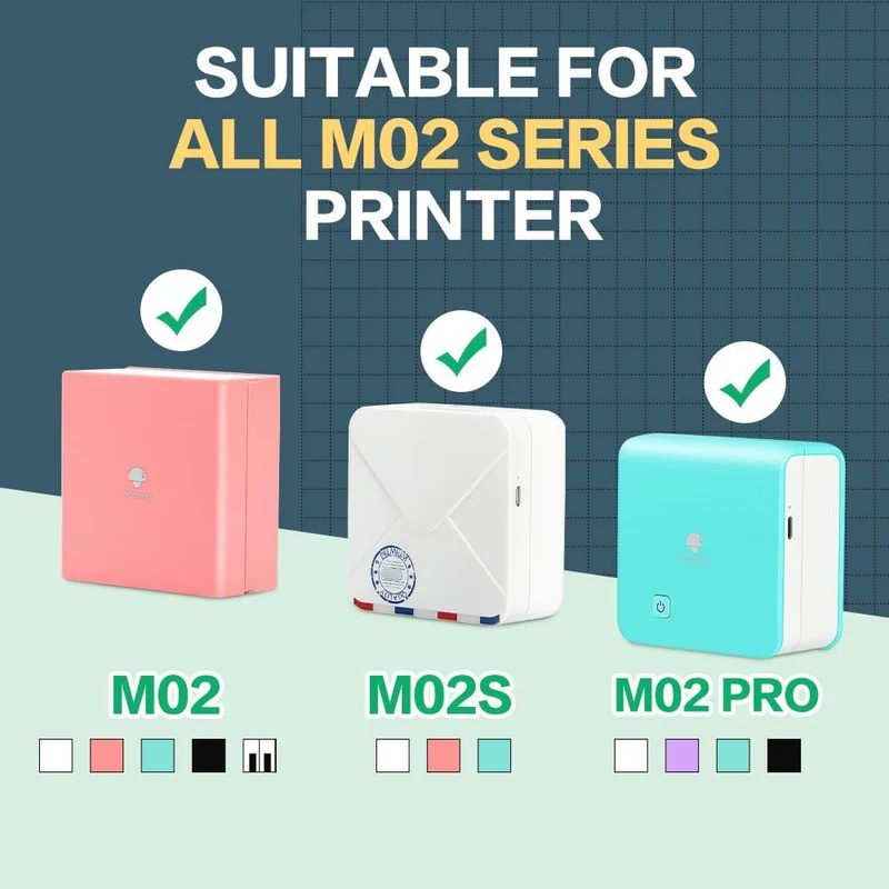 Phomemo 53mm Green/Orange/Purple Sticker 20-Year-Lasting Thermal Paper for M02/M02S/M02Pro/M03/M03AS/M04S/M04AS/M832 3 Rolls
