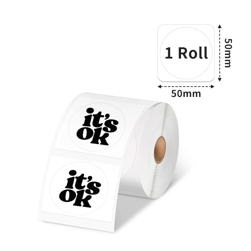 Phomemo 50×50mm Round White Thermal Label For M110/M120/M200/M220/M221/M150