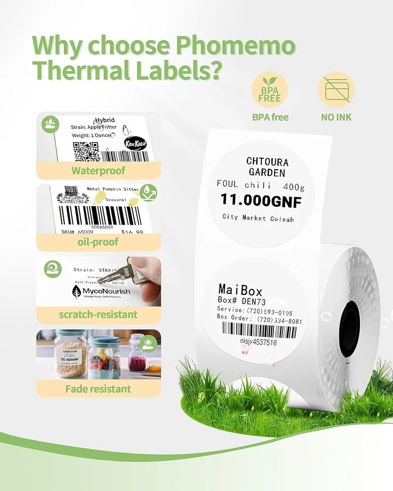 Phomemo 50×50mm Round White Thermal Label For M110/M120/M200/M220/M221/M150