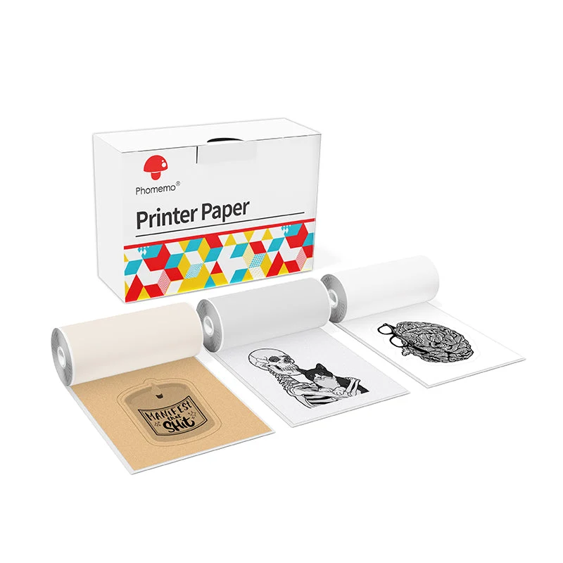 Phomemo 53mm White/Transparent/Gold Sticker Thermal Paper for M02/M02S/M02Pro/M03/M03AS/M04S/M04AS/M832 3 Rolls