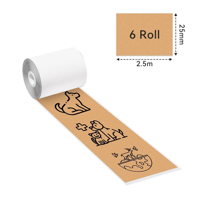 Phomemo 25mm Transparent Sticker Gold Sparkle/Silver Sparkle/Semi-Transparent Small Size Thermal Paper for M02 Pro/M02S 6 Rolls