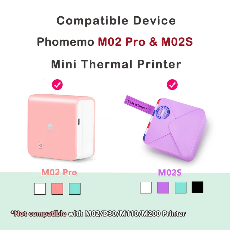 Phomemo 25mm Transparent Sticker Gold Sparkle/Silver Sparkle/Semi-Transparent Small Size Thermal Paper for M02 Pro/M02S 6 Rolls