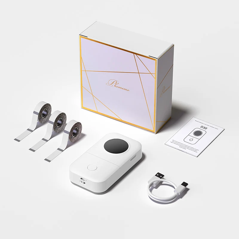 Phomemo D30 Bluetooth Home Label Maker & 3 Rolls of Labels Gift Set