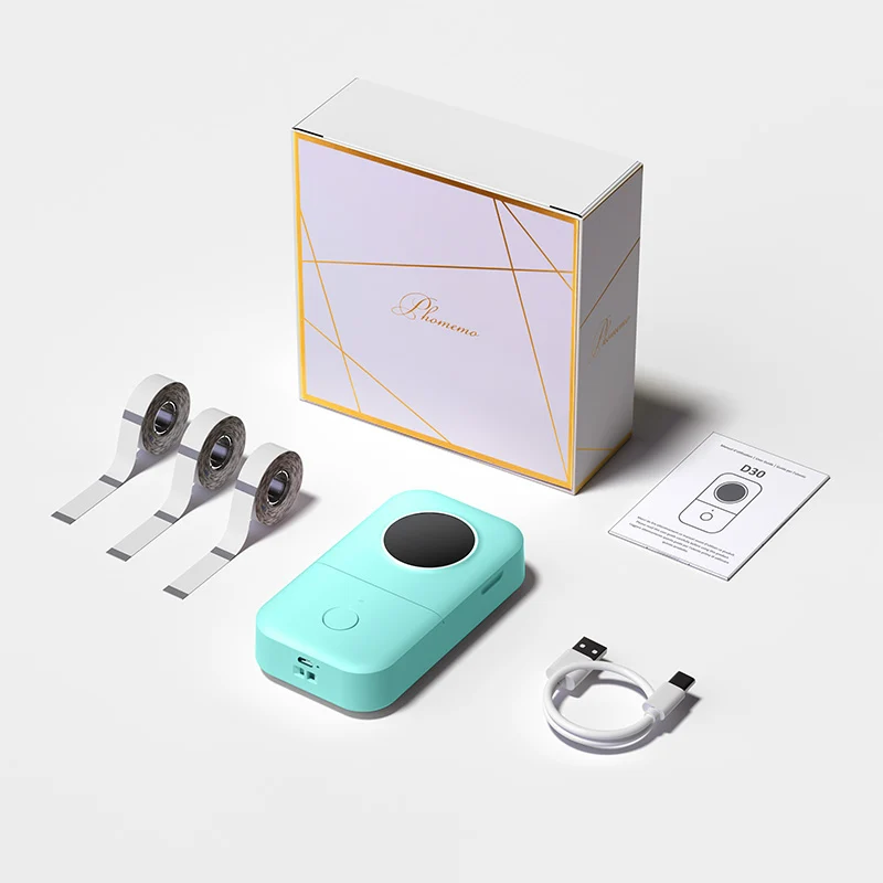 Phomemo D30 Bluetooth Home Label Maker & 3 Rolls of Labels Gift Set