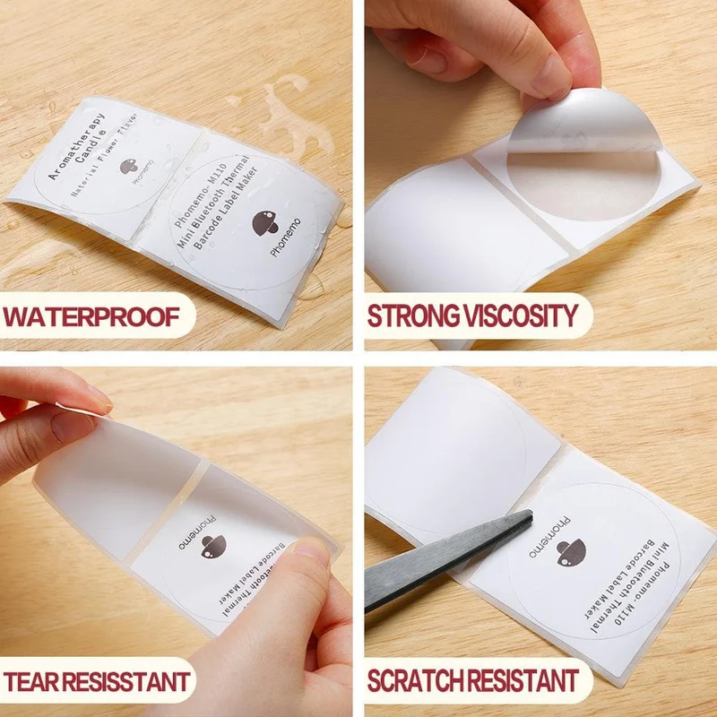 Phomemo 50×50mm Round White Thermal Labels for M110/M220/M150/M120/M200/M221-3 Roll