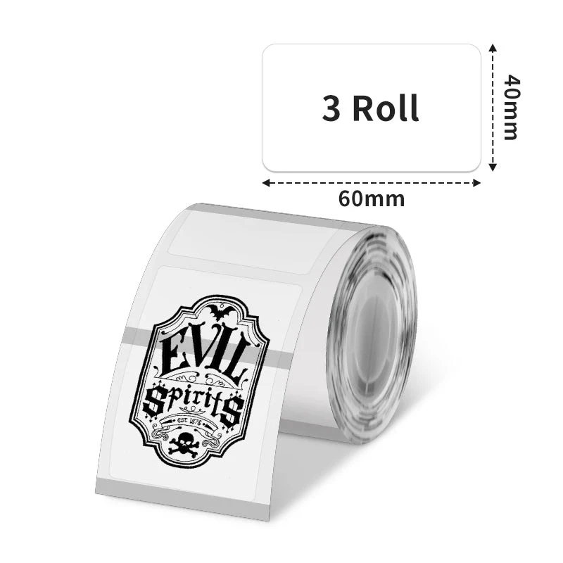 Phomemo 40×60mm Transparent Thermal Label for M110/M120/M200/M150/M220/M221-3 Roll
