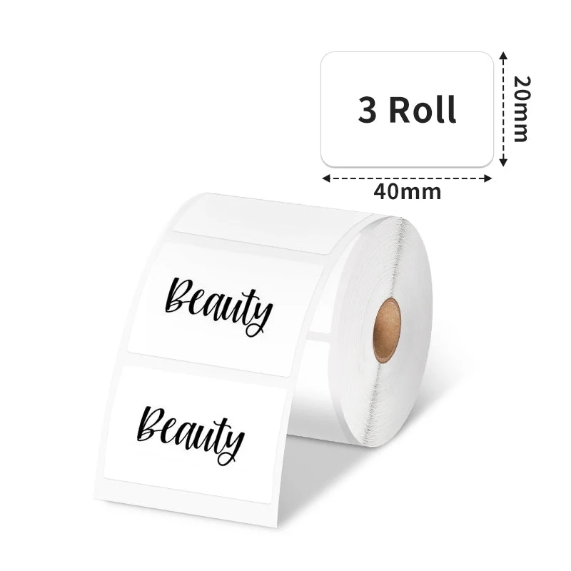 Phomemo 40×20mm White Thermal Label for M110/M120/M200/M220/M221/M150-3 Roll