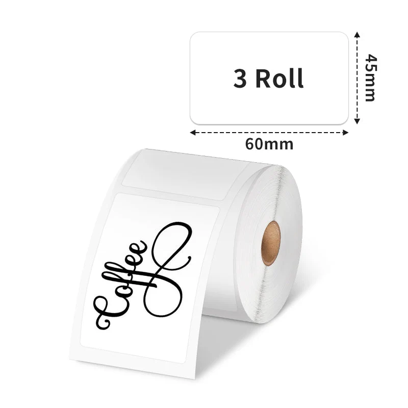 Phomemo 45×60mm White Thermal Label For M110/M120/M200/M220/M221/M150-3 Roll