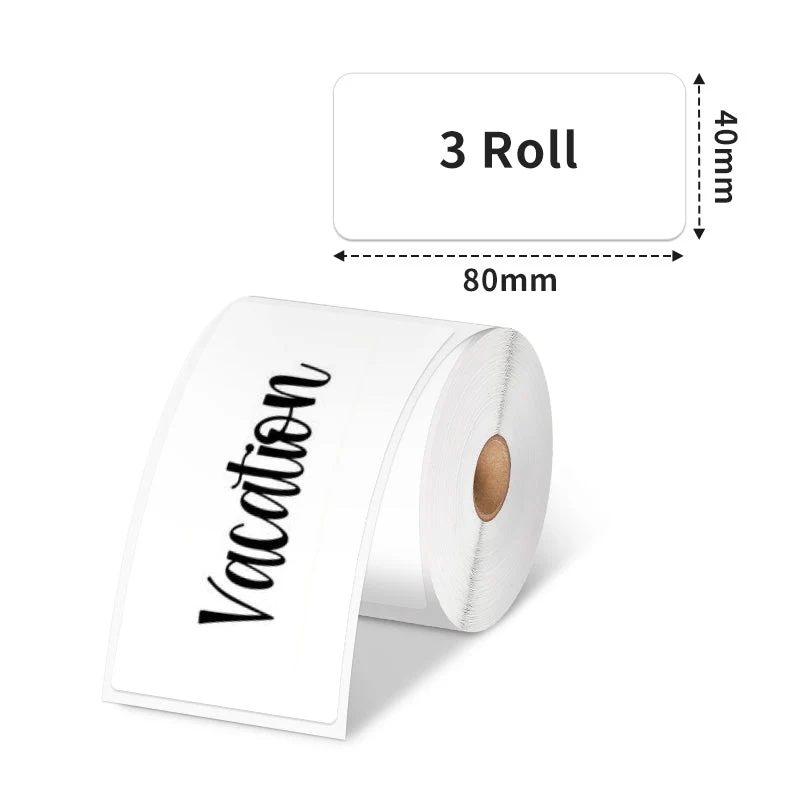Phomemo 40×80mm White Thermal Label For M110/M221/M220/M120/M200/M150-3 Roll