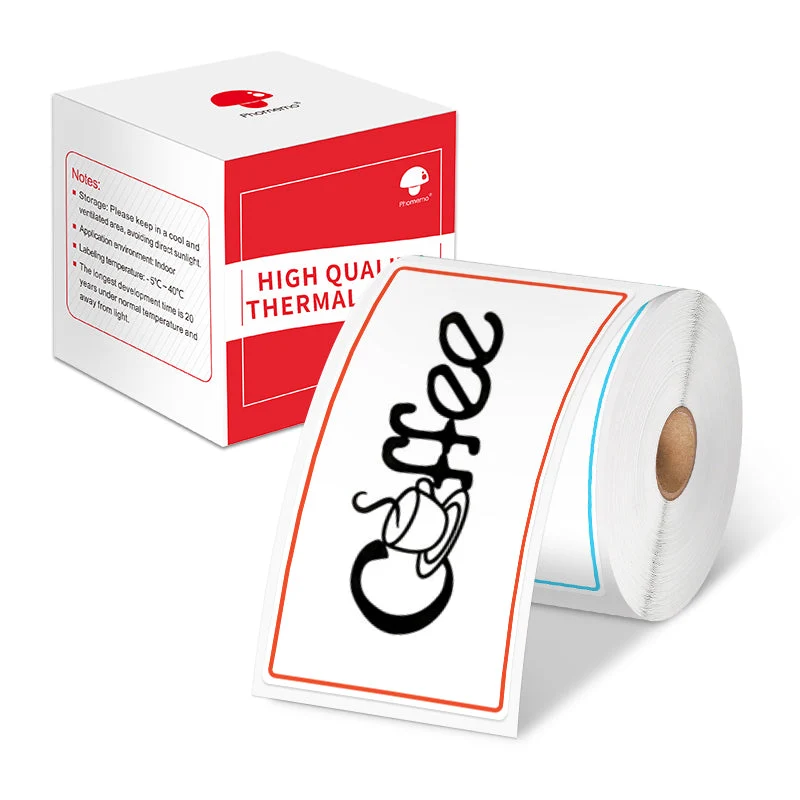 Phomemo 50×80mm Rainbow Frame White Thermal Label For M110/M150/M120/M200/M220/M221 - 1 Roll