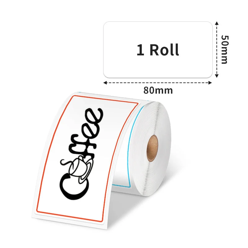 Phomemo 50×80mm Rainbow Frame White Thermal Label For M110/M150/M120/M200/M220/M221 - 1 Roll