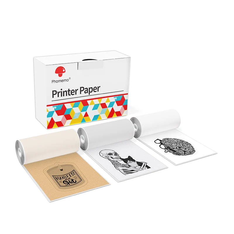 Phomemo 53mm Semi-Transparent/White/Gold Sticker Thermal Paper for M02/M02S/M02Pro/M03/M03AS/M04S/M04AS/M832 3 Rolls