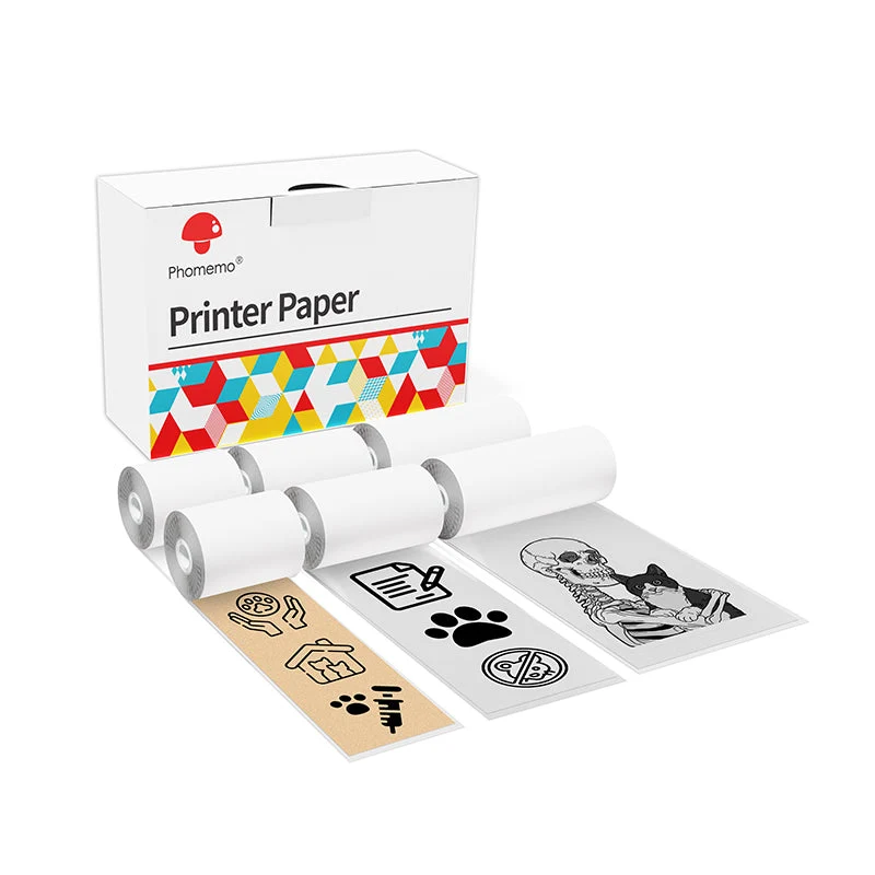 Phomemo Mixed 53/25/15mm Sticker Thermal Paper for M02 Pro/M02S Printer 6 Rolls