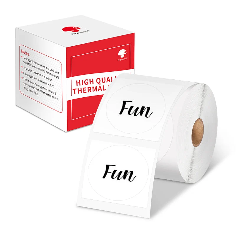 Phomemo 40×40mm Round Thermal Label for M110/M120/M200/M220/M221/M150-1 Roll