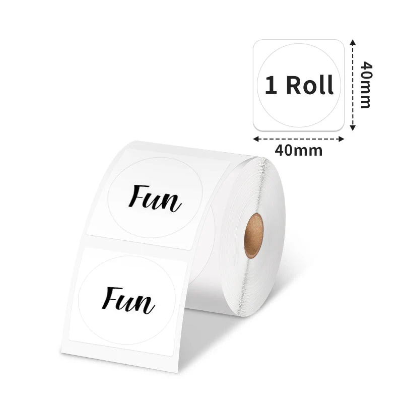 Phomemo 40×40mm Round Thermal Label for M110/M120/M200/M220/M221/M150-1 Roll