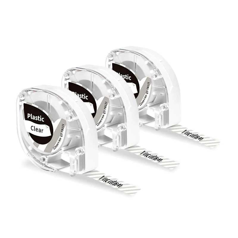 Phomemo 12mmx4m Black on Clear Plastic Label Tapes for P12/P12PRO