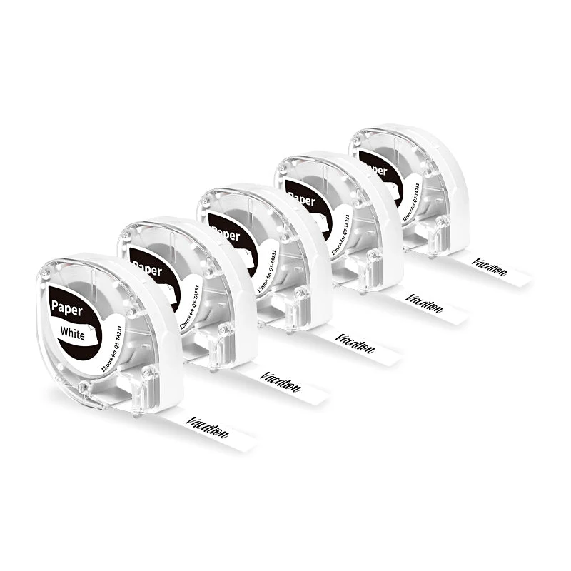 Phomemo 12mmx4m Black on White Paper Label Tapes for P12/P12PRO