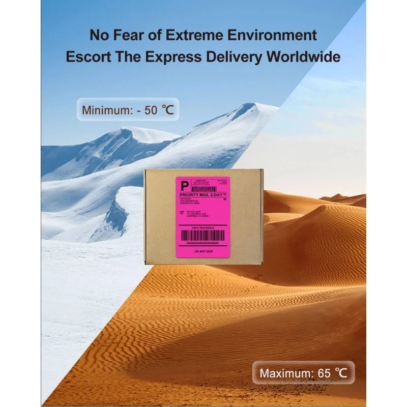 Phomemo 4"x6" Fanfold Direct Thermal Shipping Label (500 Labels) | Rose Red