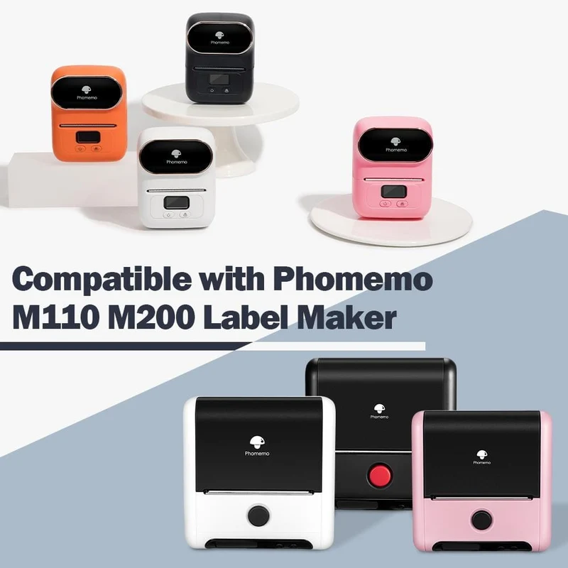 Phomemo 50×50mm Transparent Round Flower Pattern Label For M110/M150/M120/M200/M220/M221 - 1 Roll